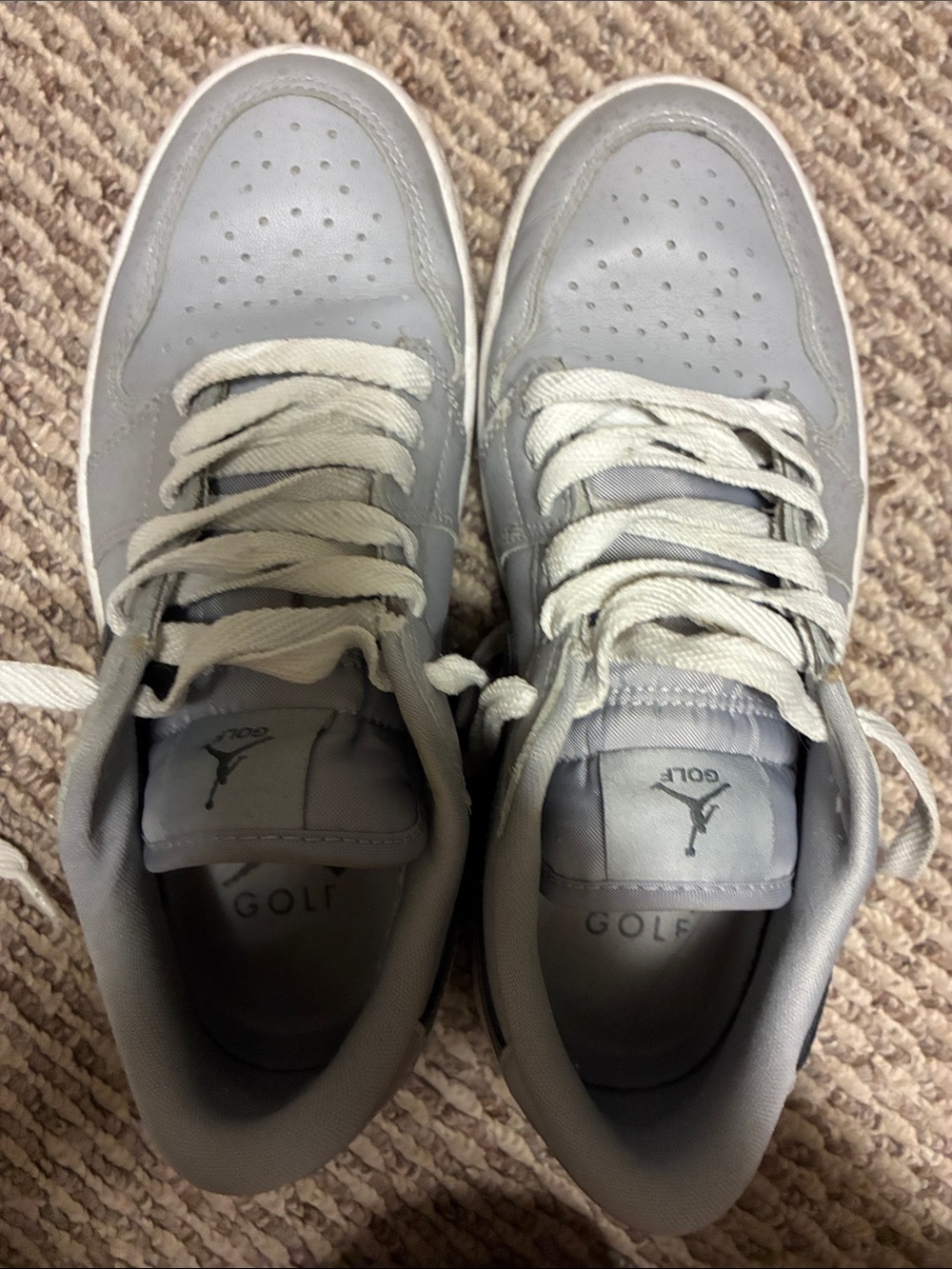 Jordan Golf Shoes - Light Gray and White